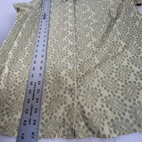 J. Jill Womens Medium Paisley Embroidered Button-Up Long Sleeve Shirt Medium - Picture 6 of 8